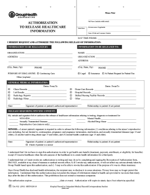 Healthcare Information Release Authorization Form