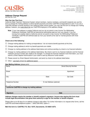 California Address Change Request Form