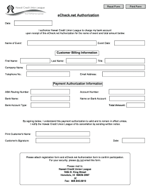 eCheck.net Authorization Form
