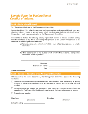 Conflict of Interest Declaration Form