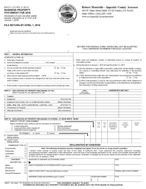 California Business Property Statement