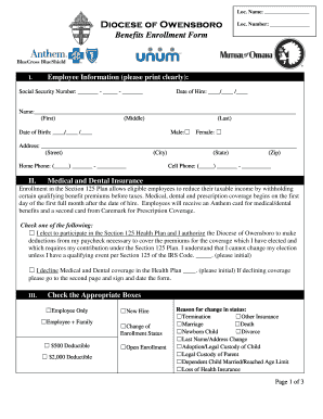 Benefits Enrollment Form