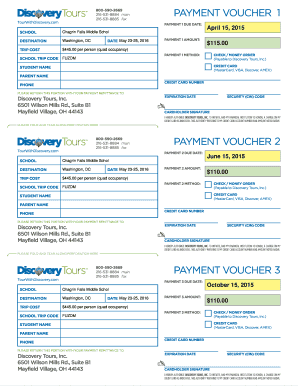School Trip Payment Voucher