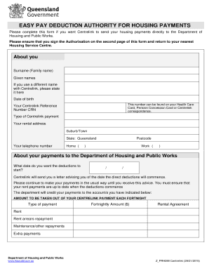 Queensland Housing Payment Deduction Authority