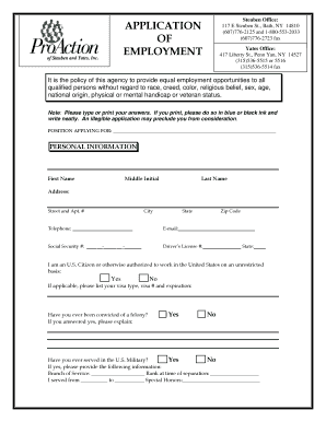 Employment Application Form