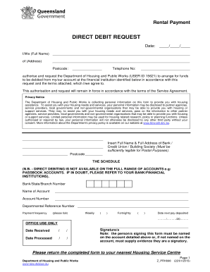 Close darwin direct debit - Prh098 Direct Debit Request Form