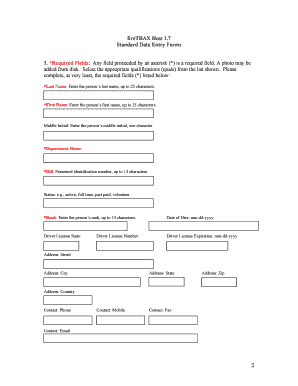 Data Collection Form for Firefighters