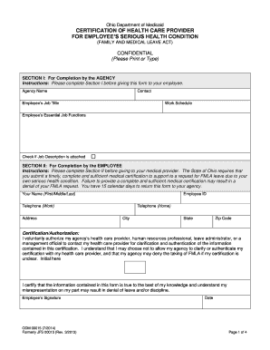 Ohio FMLA Health Provider Certification
