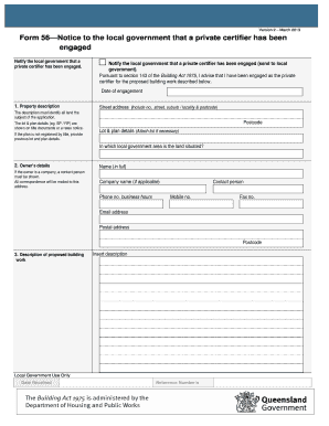 Form 56 - Private Certifier Engagement Notice