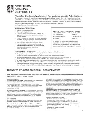 Transfer Student Application for Undergraduate Admissions