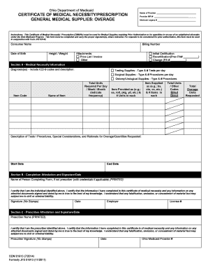 Ohio Medicaid Certificate of Medical Necessity