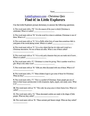 Little Explorers Christmas Quiz