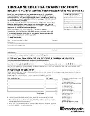 Threadneedle ISA Transfer Form