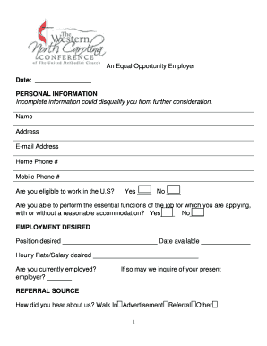 Employment Application Form