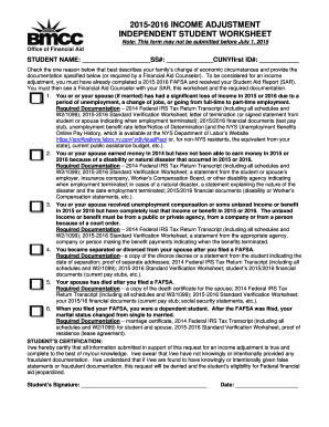 2015-2016 Income Adjustment Form