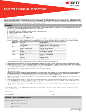 Student Financial Declaration Form