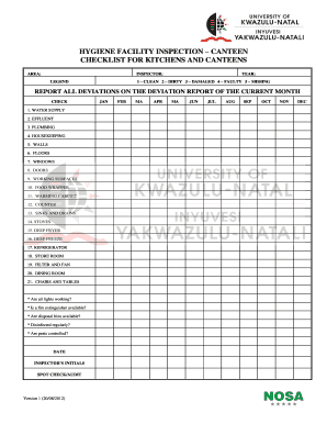 Hygiene Facility Inspection Checklist