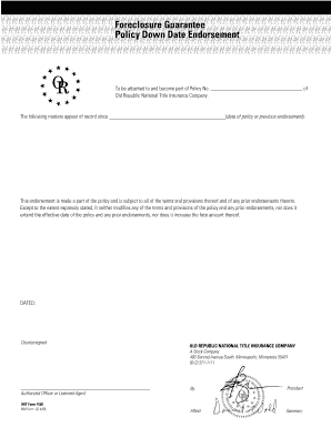 Title Insurance Policy Endorsement