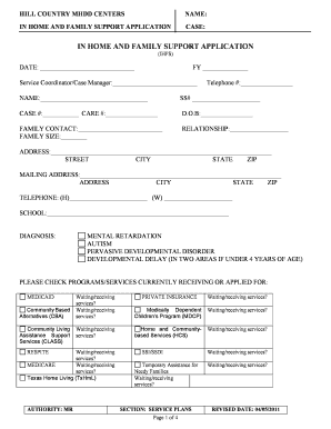 Texas In-Home Family Support Application