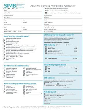 SIMB Individual Membership Application