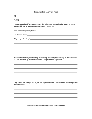 Employee Exit Interview Form