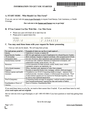 Indiana Application for Assistance