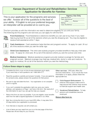 Kansas Application for Benefits for Families