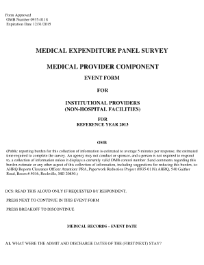 Medical Provider Component Event Form