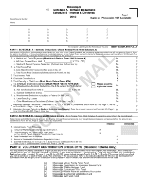 Mississippi Schedule A - Itemized Deductions
