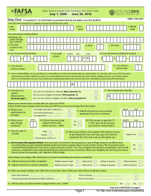 FAFSA Application Form