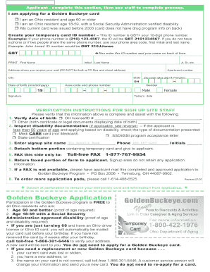 Golden Buckeye Card Application