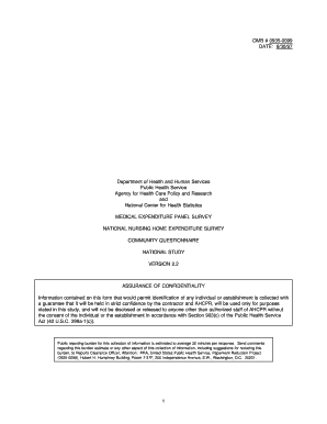 National Nursing Home Expenditure Survey Community Questionnaire