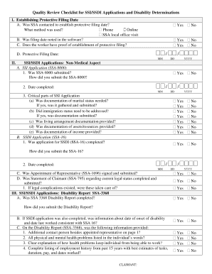 Form ssa 795 example - Quality Review Checklistdoc