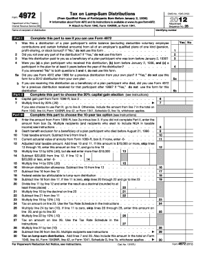 Form 4972 Tax on Lump-Sum Distributions