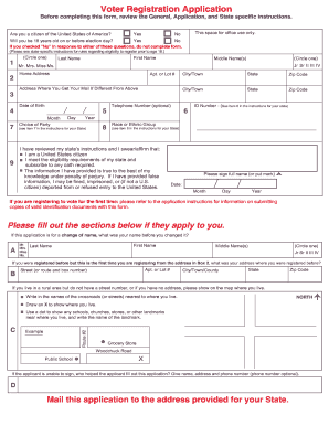 US Federal Voter Registration Application