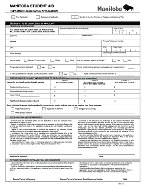 Manitoba Student Aid Repayment Assistance Application