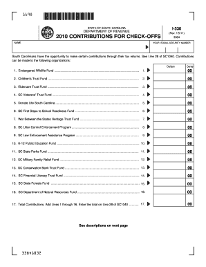 South Carolina I-330 Tax Contribution Form