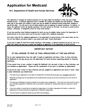 North Carolina Medicaid Application