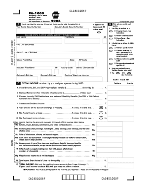 Pennsylvania Property Tax or Rent Rebate Claim