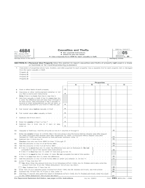 IRS Form 4684 Casualties and Thefts