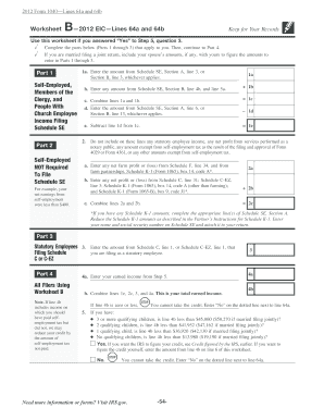 2012 Form 1040 Worksheet B