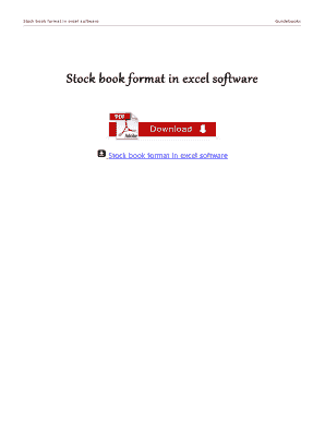Stock book format in excel software - Soupio