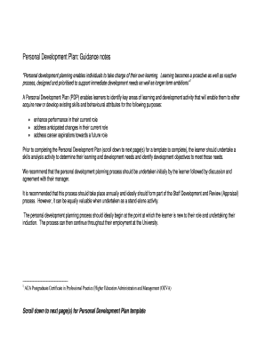 Personal Development Plan Template
