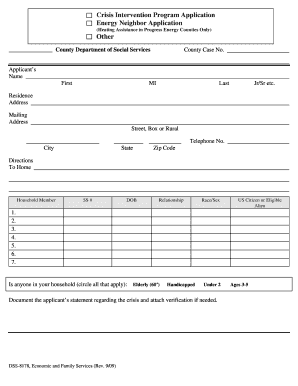 Crisis Intervention Program Application