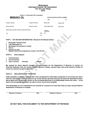 Mississippi Individual Income Tax Declaration