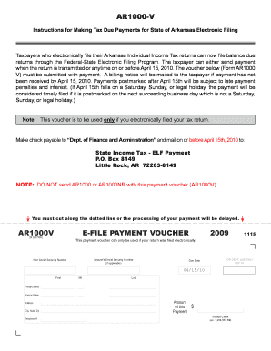 Arkansas Tax Payment Voucher