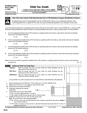 Form 8812 - SCHEDULE 8812 Child Tax Credit 1040 OMB No 1545-0074 or