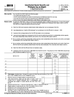 Form 8919 Medicare Tax on Wages