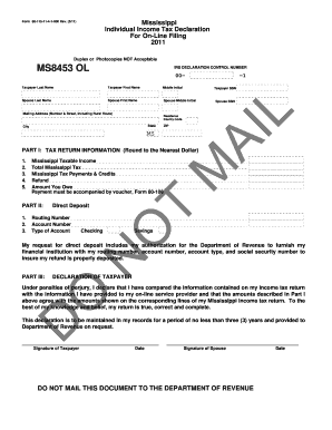 Mississippi Individual Income Tax Declaration