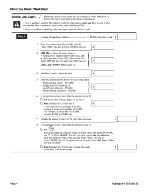 Child Tax Credit Worksheet